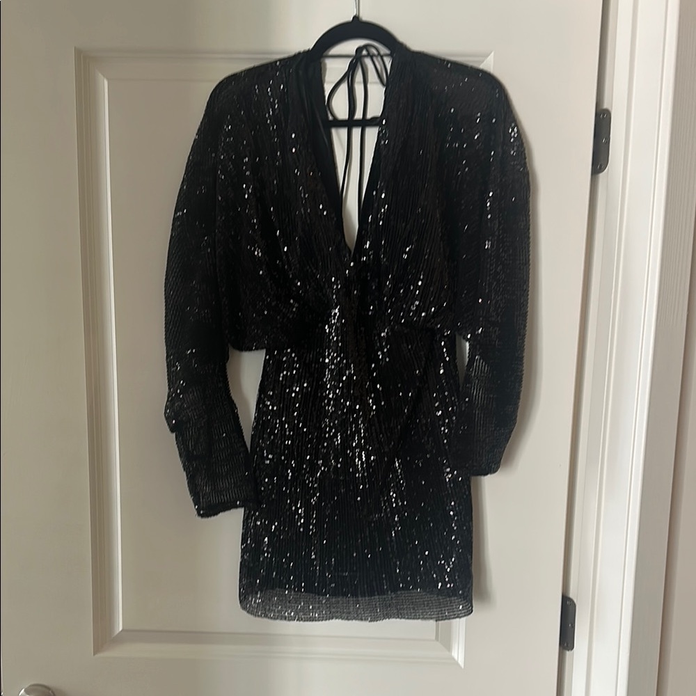 ASTR The Label Black Sequin Dress